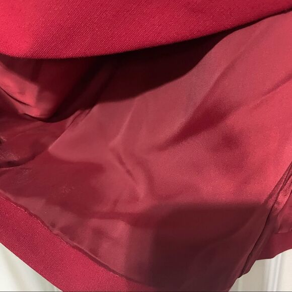 ☀️❄️cinq a sept Piper Ruffle Midi Asymmetrical Dress in Pomegranate Sz 4 - Picture 10 of 13